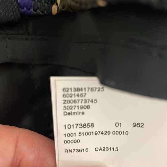 BOSS Hugo Boss Delmira Sheath Dress Cotton Blend Asymmetric Stripes Purple Blue - Picture 8 of 10